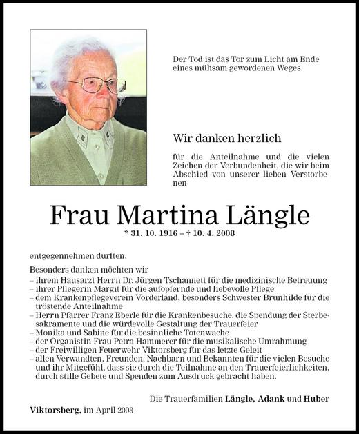 Todesanzeigen Von Martina L Ngle Todesanzeigen Vorarlberger Nachrichten