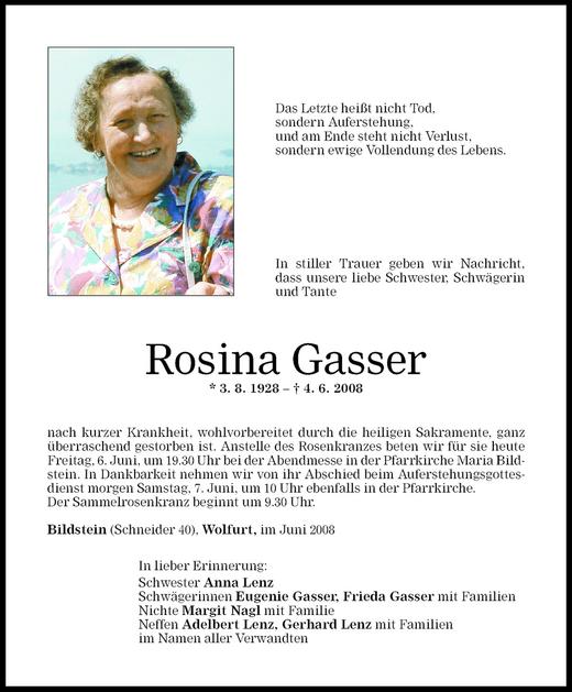 Todesanzeigen Von Rosina Gasser Todesanzeigen Vorarlberger Nachrichten