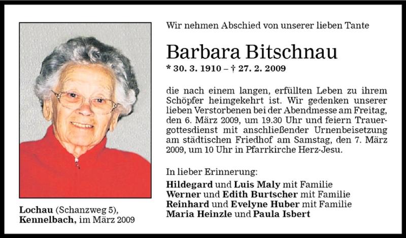 Todesanzeigen Von Barbara Bitschnau Todesanzeigen Vorarlberger