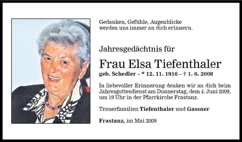 Todesanzeigen Von Elsa Tiefenthaler Todesanzeigen Vorarlberger