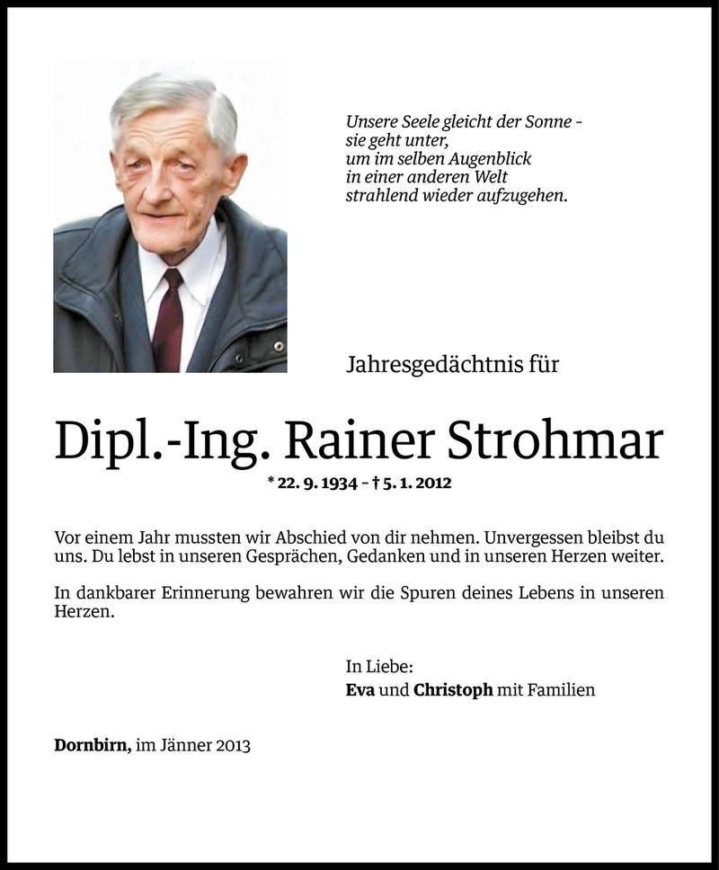 Todesanzeigen Von Dipl Ing Rainer Strohmar Todesanzeigen