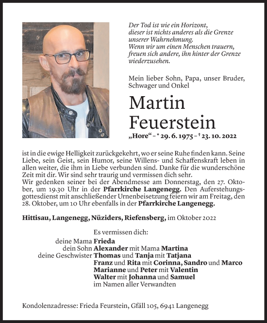 Gedenkkerzen Von Martin Feuerstein Todesanzeigen Vorarlberger Nachrichten