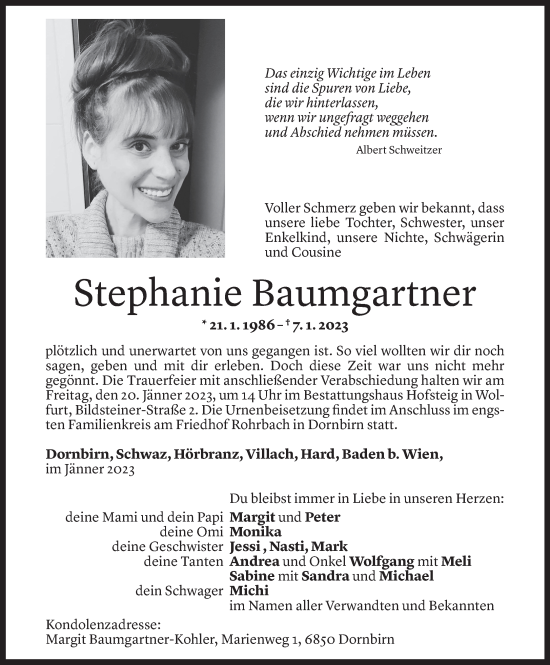 Gedenkkerzen Von Stephanie Baumgartner Todesanzeigen Vorarlberger