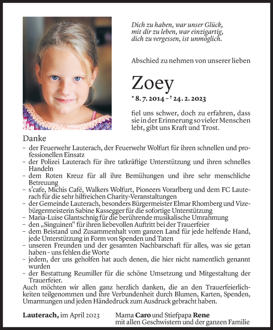 Gedenkkerzen Von Zoey Rummer Todesanzeigen Vorarlberger Nachrichten
