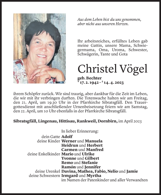 Gedenkkerzen von Christel Vögel Todesanzeigen Vorarlberger Nachrichten