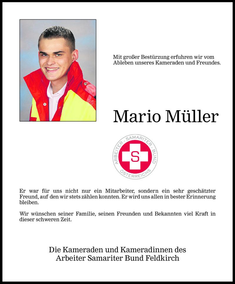  Todesanzeige für Mario Müller vom 05.11.2008 aus Vorarlberger Nachrichten