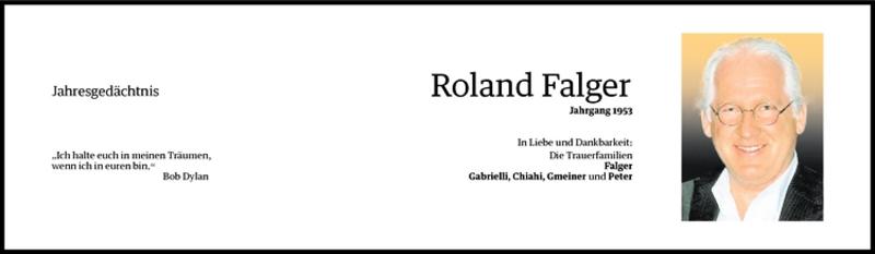  Todesanzeige für Roland Falger vom 15.05.2010 aus Vorarlberger Nachrichten