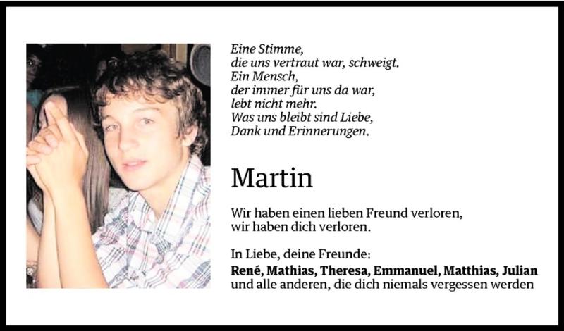  Todesanzeige für Martin Gmeiner vom 29.03.2011 aus Vorarlberger Nachrichten