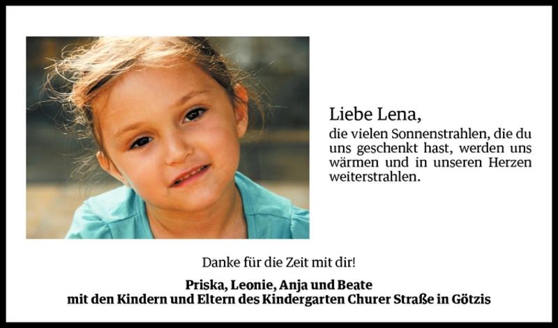  Todesanzeige für Lena Gschwandtner vom 13.05.2011 aus Vorarlberger Nachrichten
