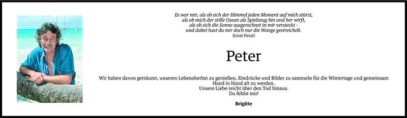  Todesanzeige für Peter Seebacher vom 28.01.2012 aus Vorarlberger Nachrichten