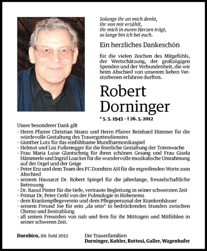  Todesanzeige für Robert Dorninger vom 09.06.2012 aus Vorarlberger Nachrichten