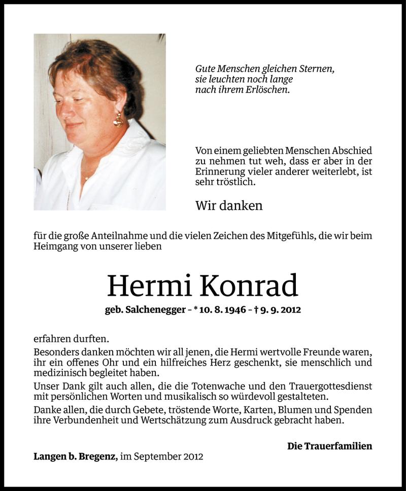  Todesanzeige für Hermi Konrad vom 24.09.2012 aus Vorarlberger Nachrichten