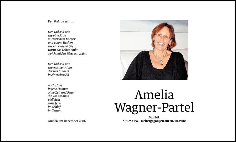 Todesanzeigen Von Amelia Wagner Partel Todesanzeigen Vorarlberger Nachrichten