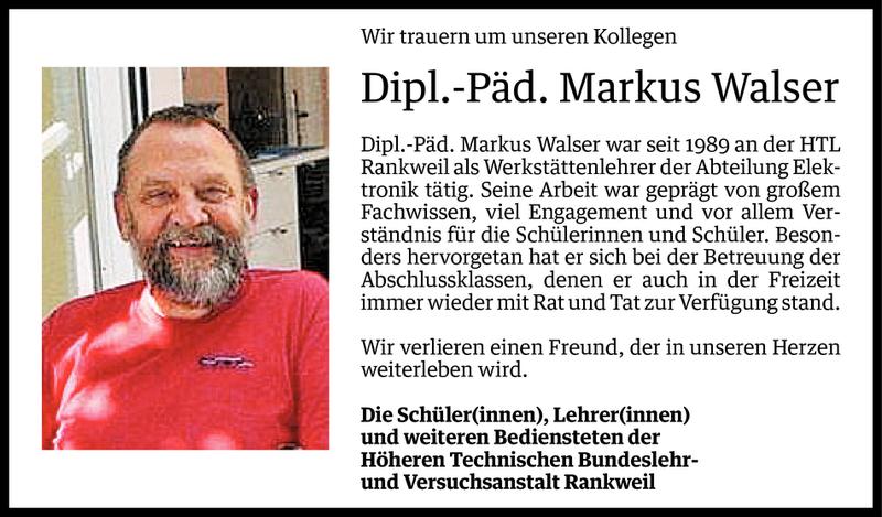  Todesanzeige für Markus Walser vom 02.01.2013 aus Vorarlberger Nachrichten