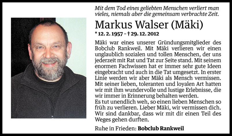  Todesanzeige für Markus Walser vom 02.01.2013 aus Vorarlberger Nachrichten