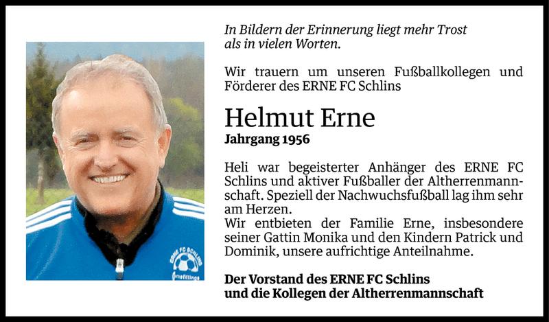  Todesanzeige für Helmut Erne vom 06.02.2013 aus Vorarlberger Nachrichten