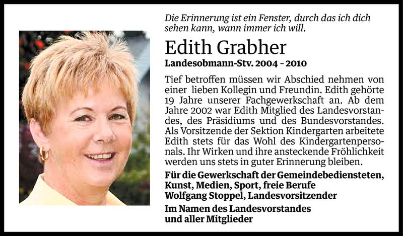  Todesanzeige für Edith Grabher vom 12.02.2013 aus Vorarlberger Nachrichten