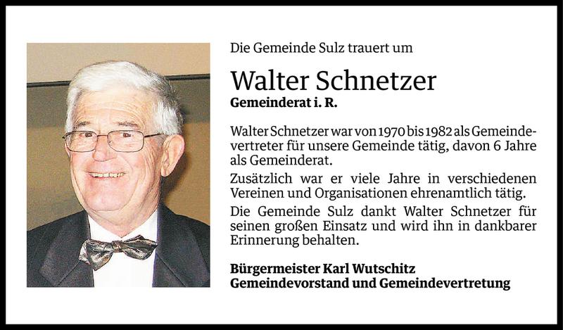  Todesanzeige für Walter Schnetzer vom 08.03.2013 aus Vorarlberger Nachrichten