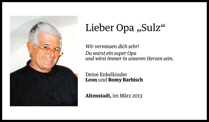  Todesanzeige für Walter Schnetzer vom 11.03.2013 aus Vorarlberger Nachrichten