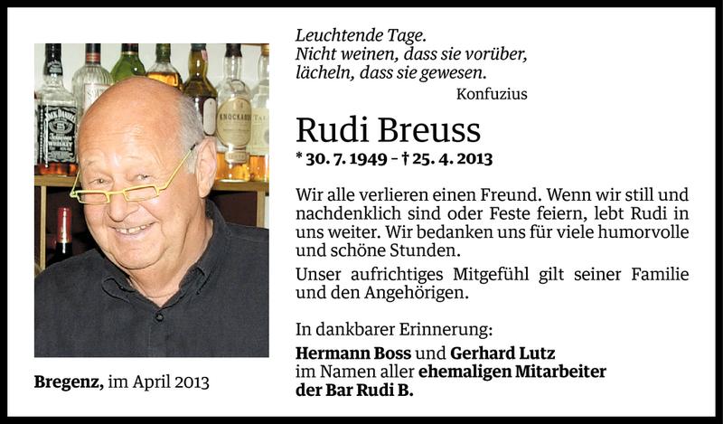  Todesanzeige für Rudi Breuss vom 03.05.2013 aus Vorarlberger Nachrichten