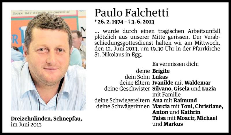  Todesanzeige für Paulo Falchetti vom 09.06.2013 aus Vorarlberger Nachrichten