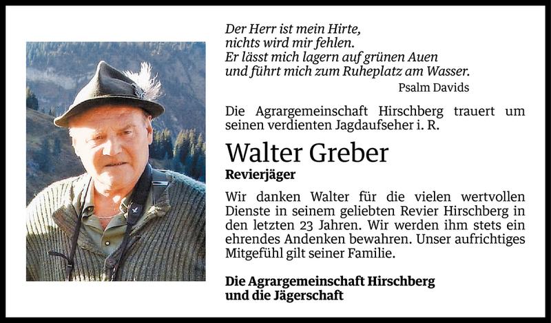  Todesanzeige für Walter Greber vom 25.06.2013 aus Vorarlberger Nachrichten