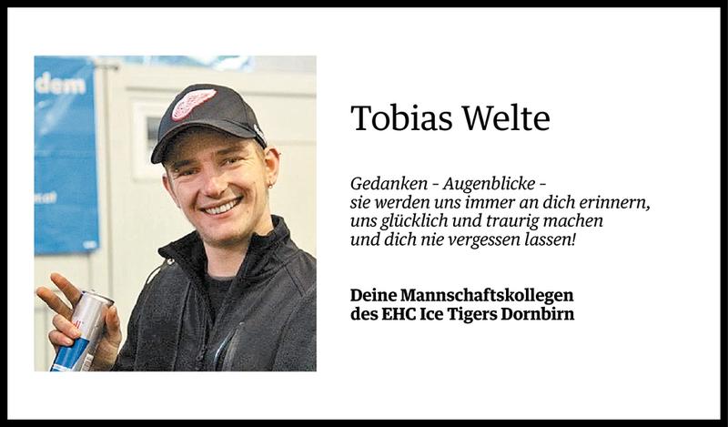  Todesanzeige für Tobias Welte vom 22.07.2013 aus Vorarlberger Nachrichten