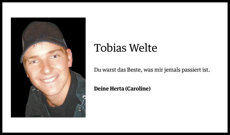  Todesanzeige für Tobias Welte vom 22.07.2013 aus Vorarlberger Nachrichten