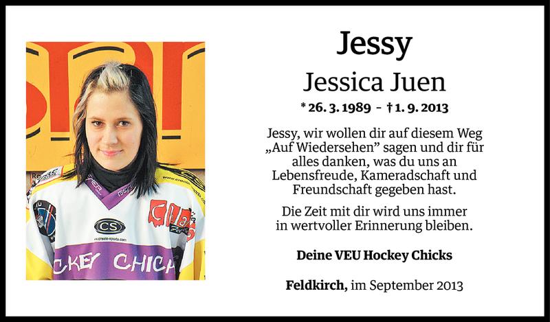  Todesanzeige für Jessica Juen vom 07.09.2013 aus Vorarlberger Nachrichten