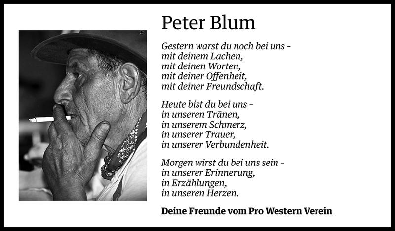  Todesanzeige für Peter Blum vom 28.10.2013 aus Vorarlberger Nachrichten