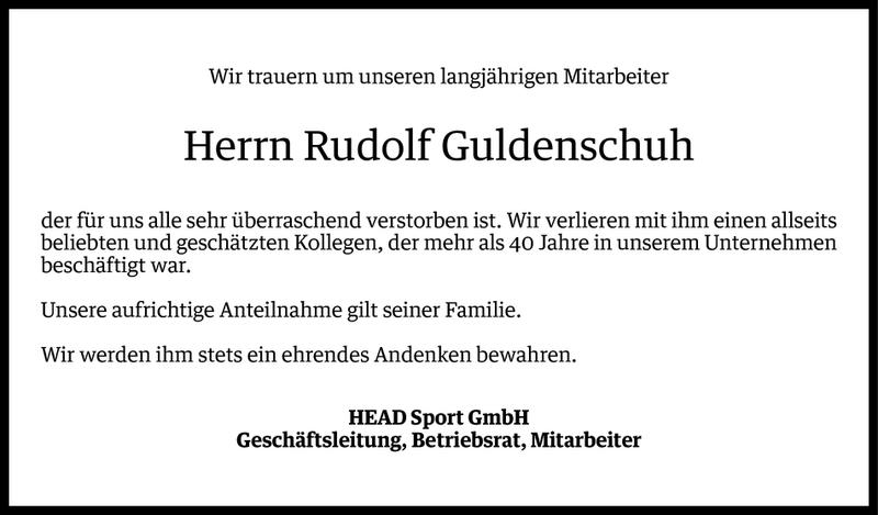  Todesanzeige für Rudolf Guldenschuh vom 27.01.2014 aus Vorarlberger Nachrichten