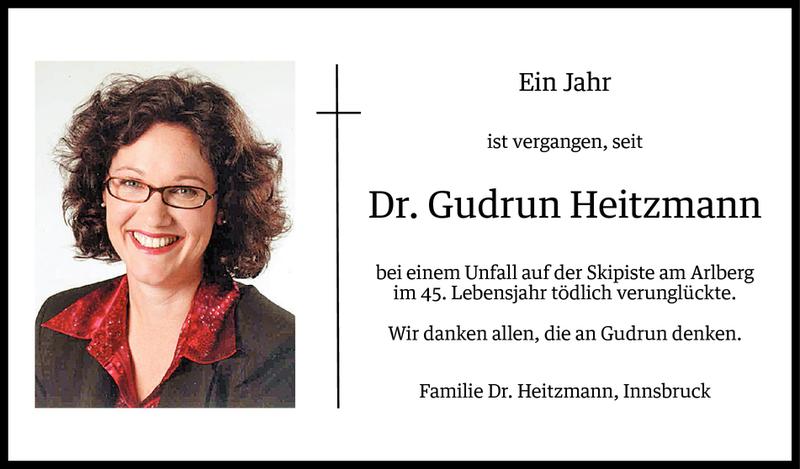  Todesanzeige für Mag. Dr. Gudrun Heitzmann LLM vom 12.02.2014 aus Vorarlberger Nachrichten