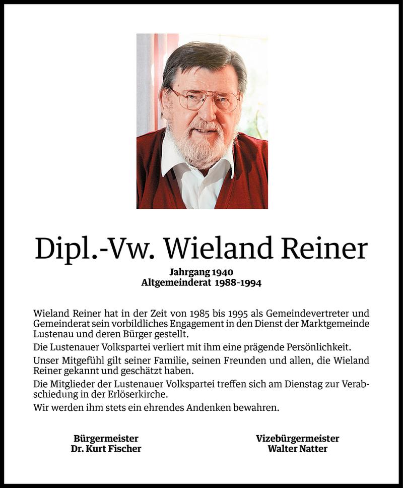  Todesanzeige für Wieland Reiner vom 24.02.2014 aus Vorarlberger Nachrichten