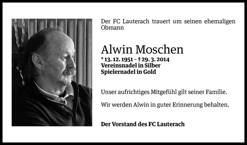  Todesanzeige für Alwin Moschen vom 02.04.2014 aus Vorarlberger Nachrichten