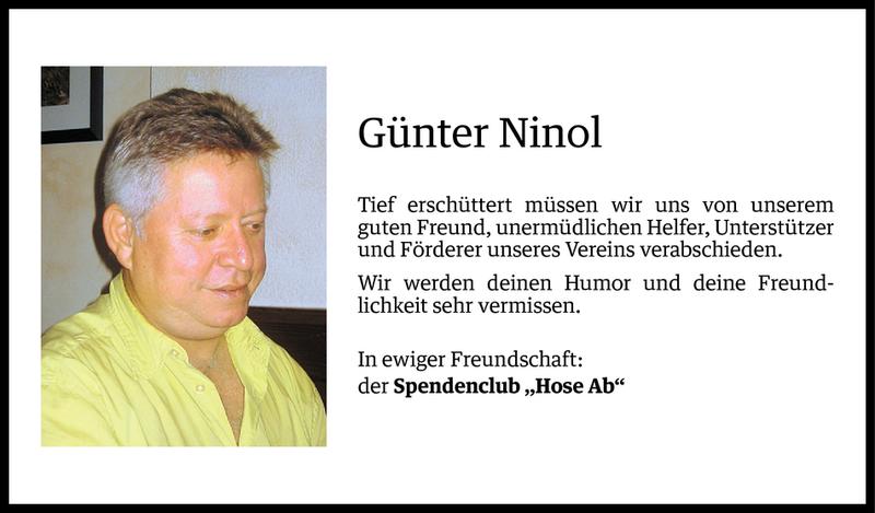  Todesanzeige für Günter Ninol vom 06.05.2014 aus Vorarlberger Nachrichten