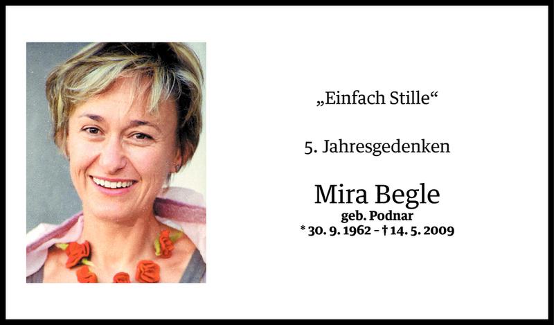  Todesanzeige für Mira Begle vom 13.05.2014 aus Vorarlberger Nachrichten