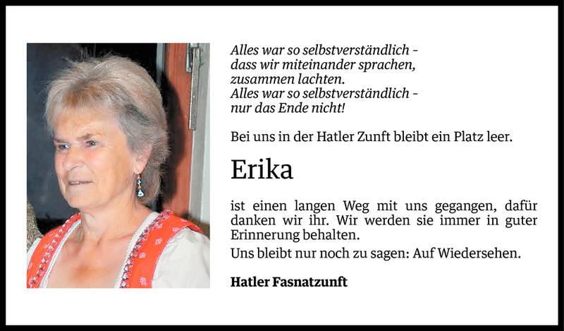  Todesanzeige für Erika Huber vom 28.05.2014 aus Vorarlberger Nachrichten
