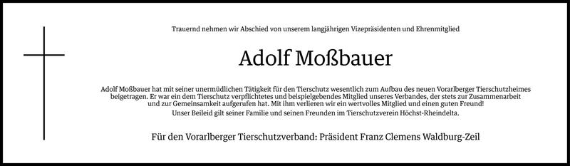  Todesanzeige für Adolf Moßbauer vom 05.06.2014 aus Vorarlberger Nachrichten