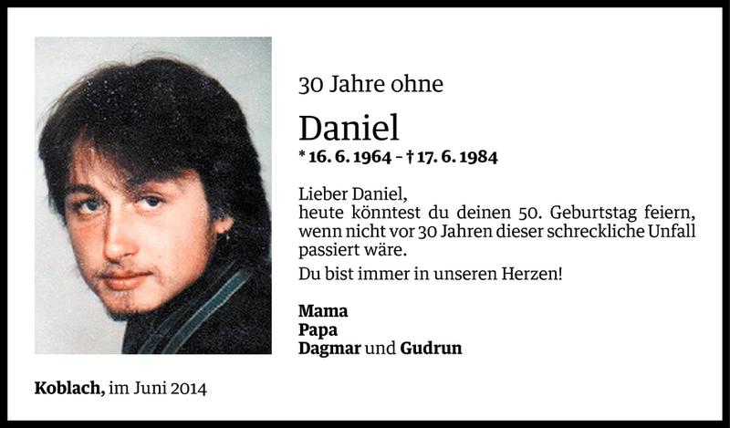  Todesanzeige für Daniel Meusburger vom 15.06.2014 aus Vorarlberger Nachrichten