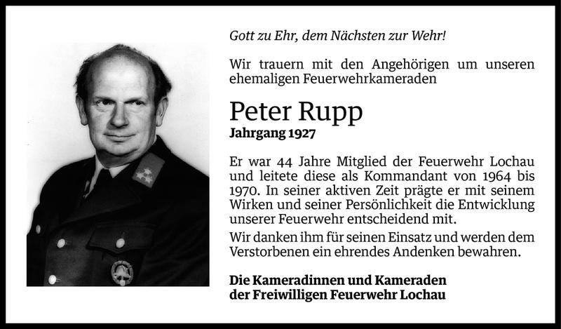  Todesanzeige für Peter Rupp vom 24.07.2014 aus Vorarlberger Nachrichten