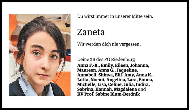  Todesanzeige für Zaneta Selkhadzieva vom 18.02.2015 aus Vorarlberger Nachrichten