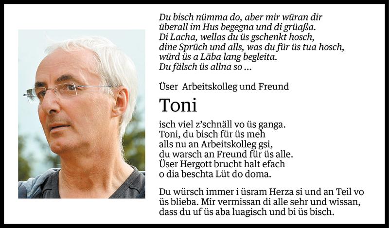  Todesanzeige für Anton Maly vom 14.07.2015 aus Vorarlberger Nachrichten