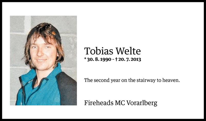  Todesanzeige für Tobias Welte vom 20.07.2015 aus Vorarlberger Nachrichten