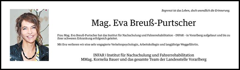  Todesanzeige für Eva Breuß-Purtscher vom 27.12.2015 aus Vorarlberger Nachrichten