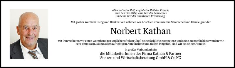  Todesanzeige für Norbert Bruno Kathan vom 29.12.2015 aus Vorarlberger Nachrichten