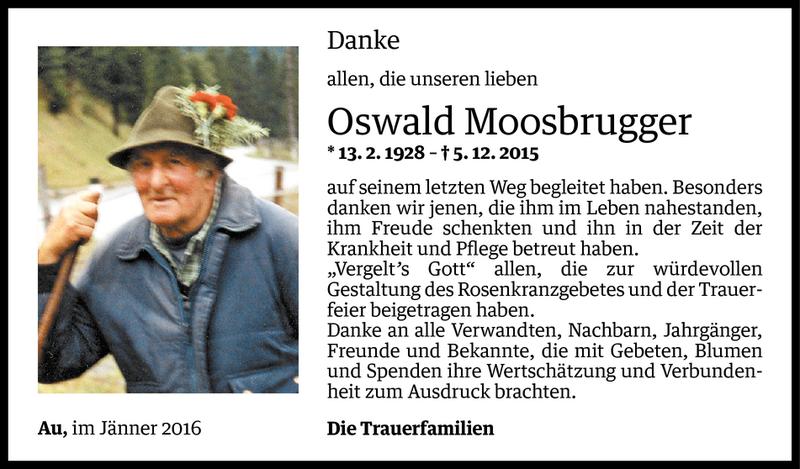  Todesanzeige für Oswald Moosbrugger vom 08.01.2016 aus Vorarlberger Nachrichten