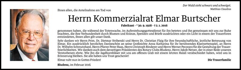  Todesanzeige für Elmar Burtscher vom 01.02.2016 aus Vorarlberger Nachrichten