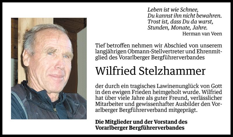  Todesanzeige für Wilfried Stelzhammer vom 06.03.2016 aus Vorarlberger Nachrichten