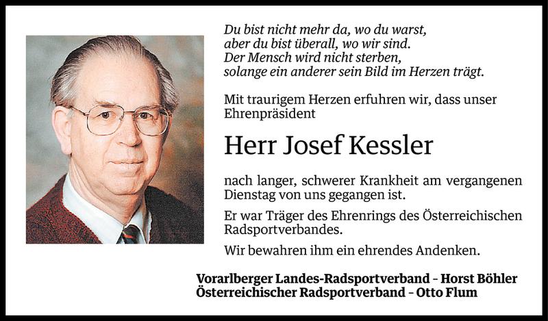  Todesanzeige für Josef Kessler vom 14.04.2016 aus Vorarlberger Nachrichten