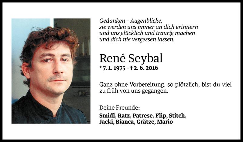  Todesanzeige für René Seybal vom 07.06.2016 aus Vorarlberger Nachrichten